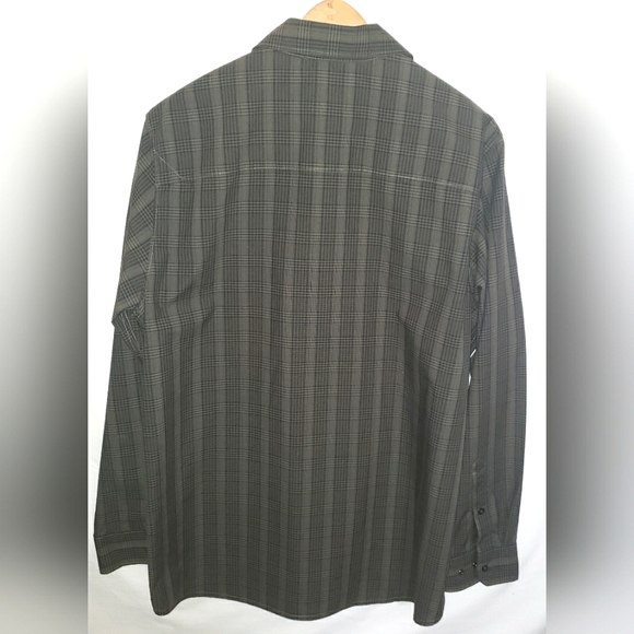 511 Tactical Shirt Mens L  Large Snap Button Green & Black Plaid Long Sleeve - Picture 2 of 11